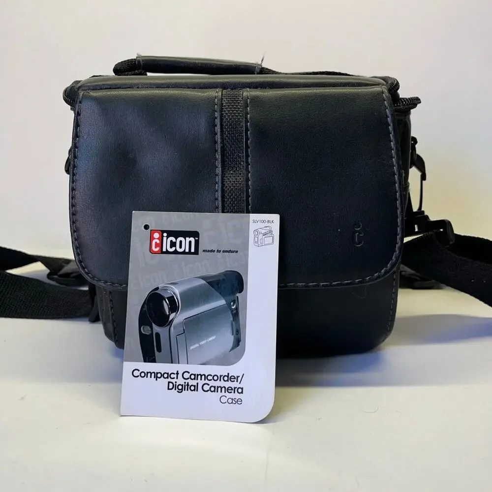 COMPACT DIGITAL CAMERA CASE WITH STRAP BLACK EXTRA STORAGE